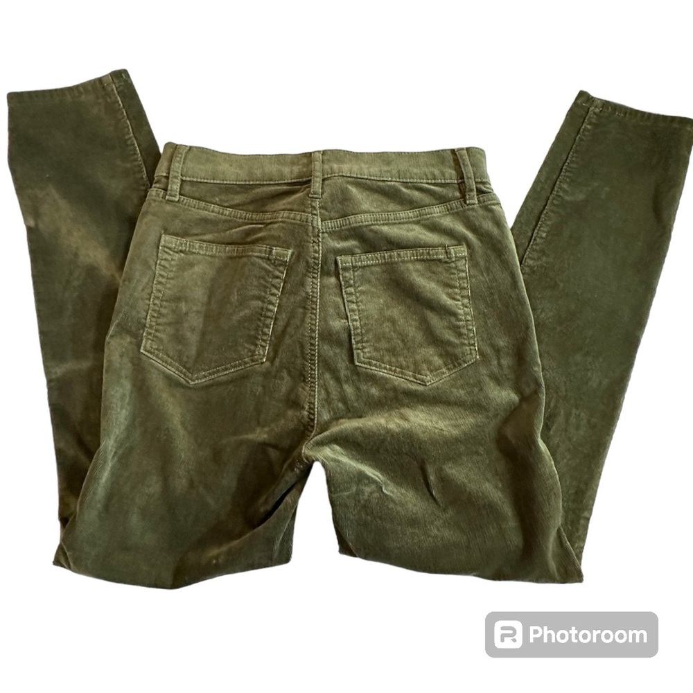 LOFT corduroy pants | EUC | high waist, green, skinny | Women’s size 4/27 | ff1